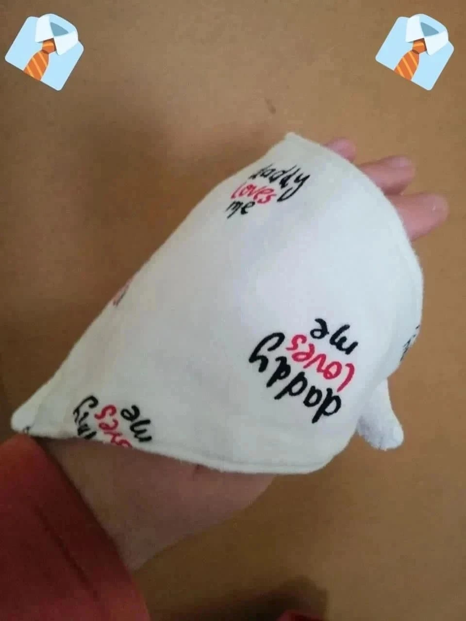 Set van 2 baby slabbetjes “Daddy Loves Me” + uni Goede staat - praktische maaltijdbescherming – photo 2